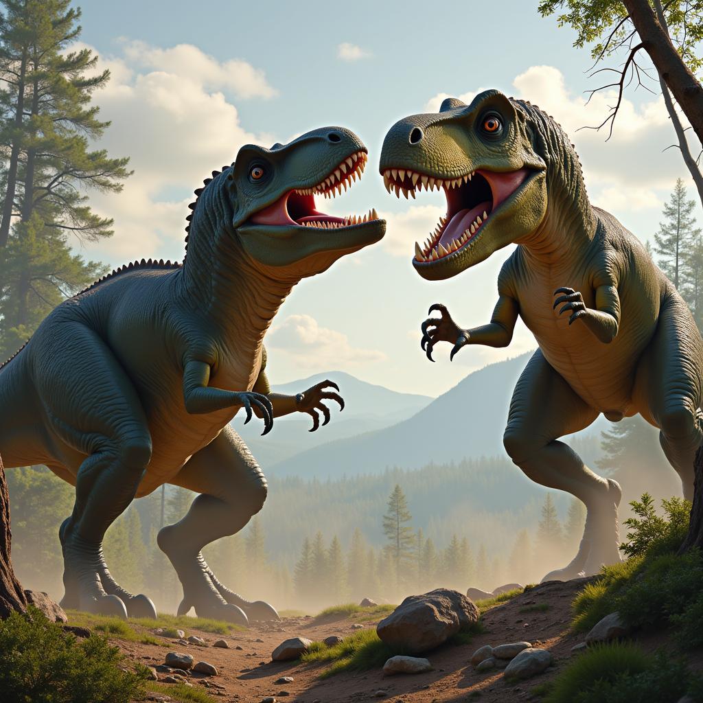 Allosaurus và Indominus Rex Đối Đầu Nảy Lửa