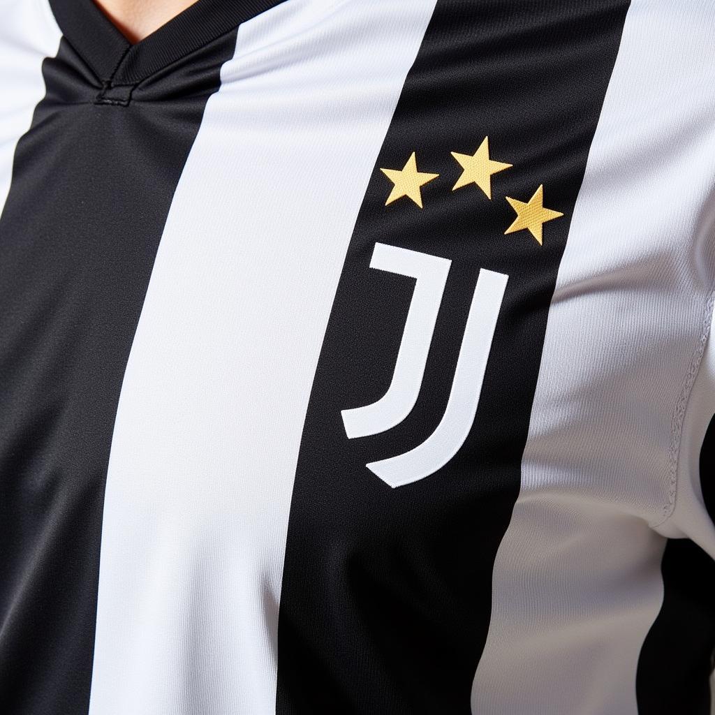 Juventus black and white striped jersey