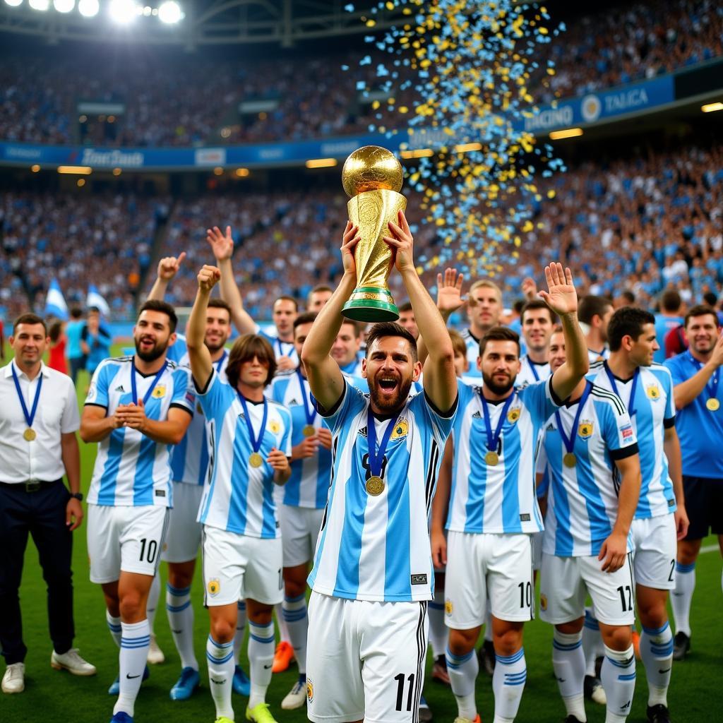 Argentina lifts the World Cup trophy