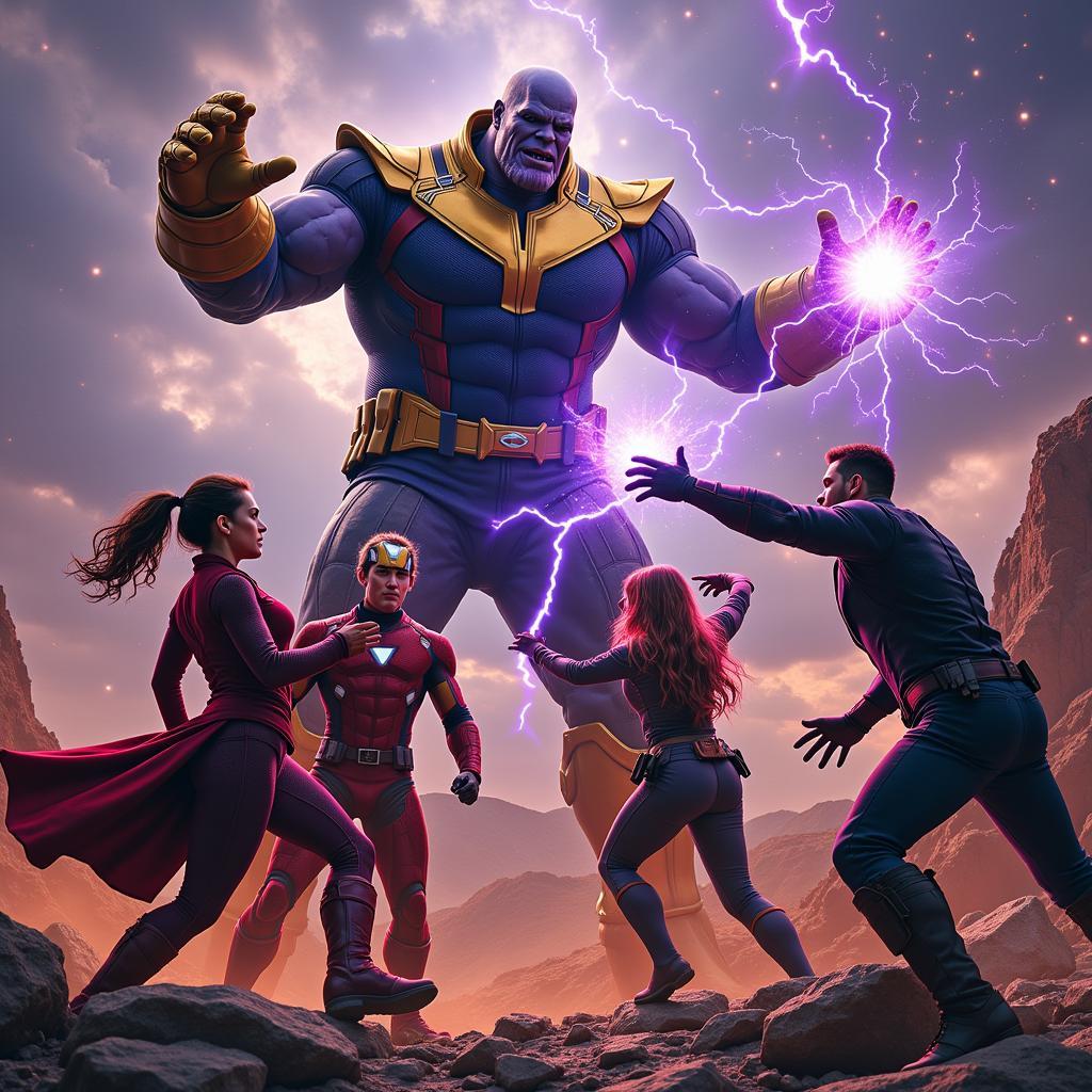 Biệt đội Avengers chiến đấu chống Thanos