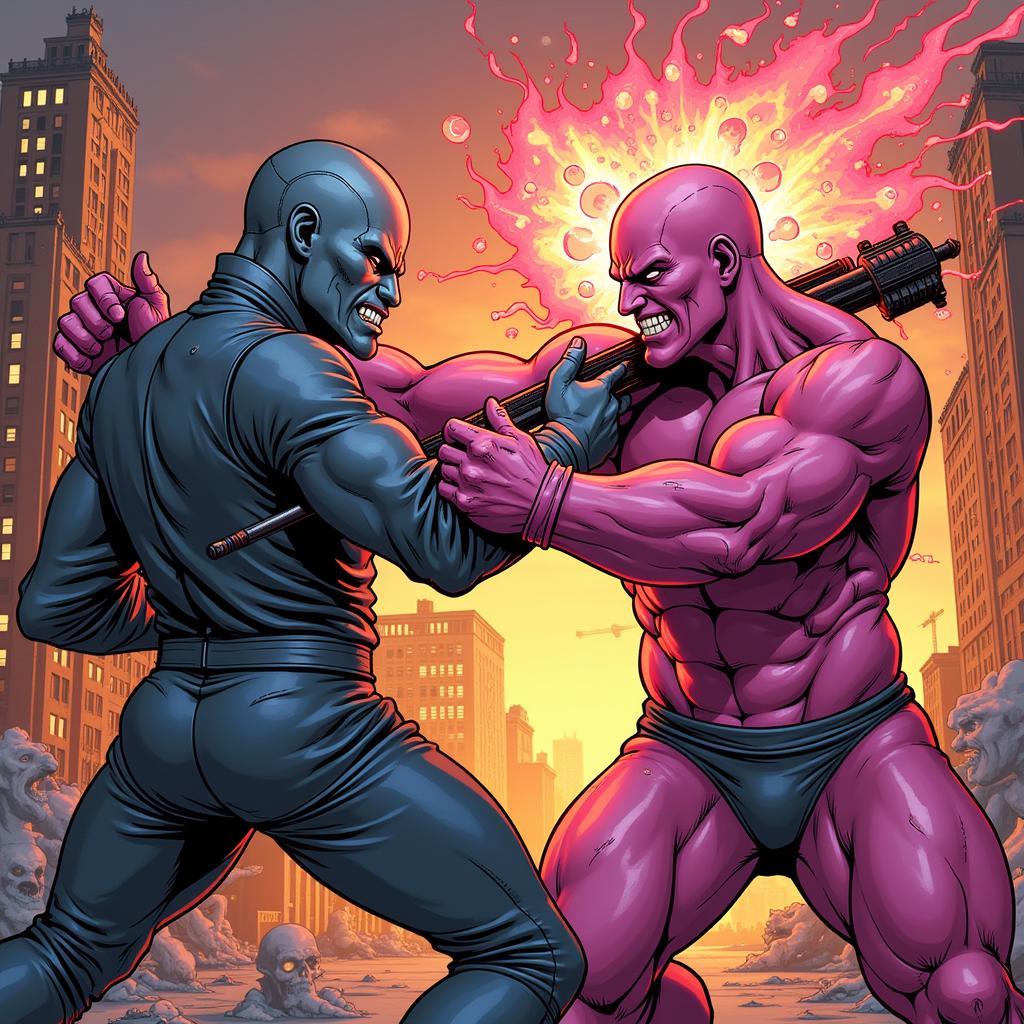 Bane vs Pink Guy Fan Art