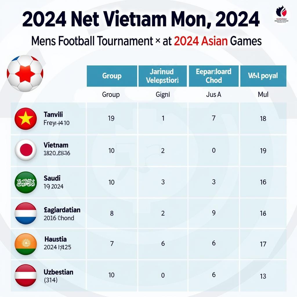 Bảng đấu Asiad 2024