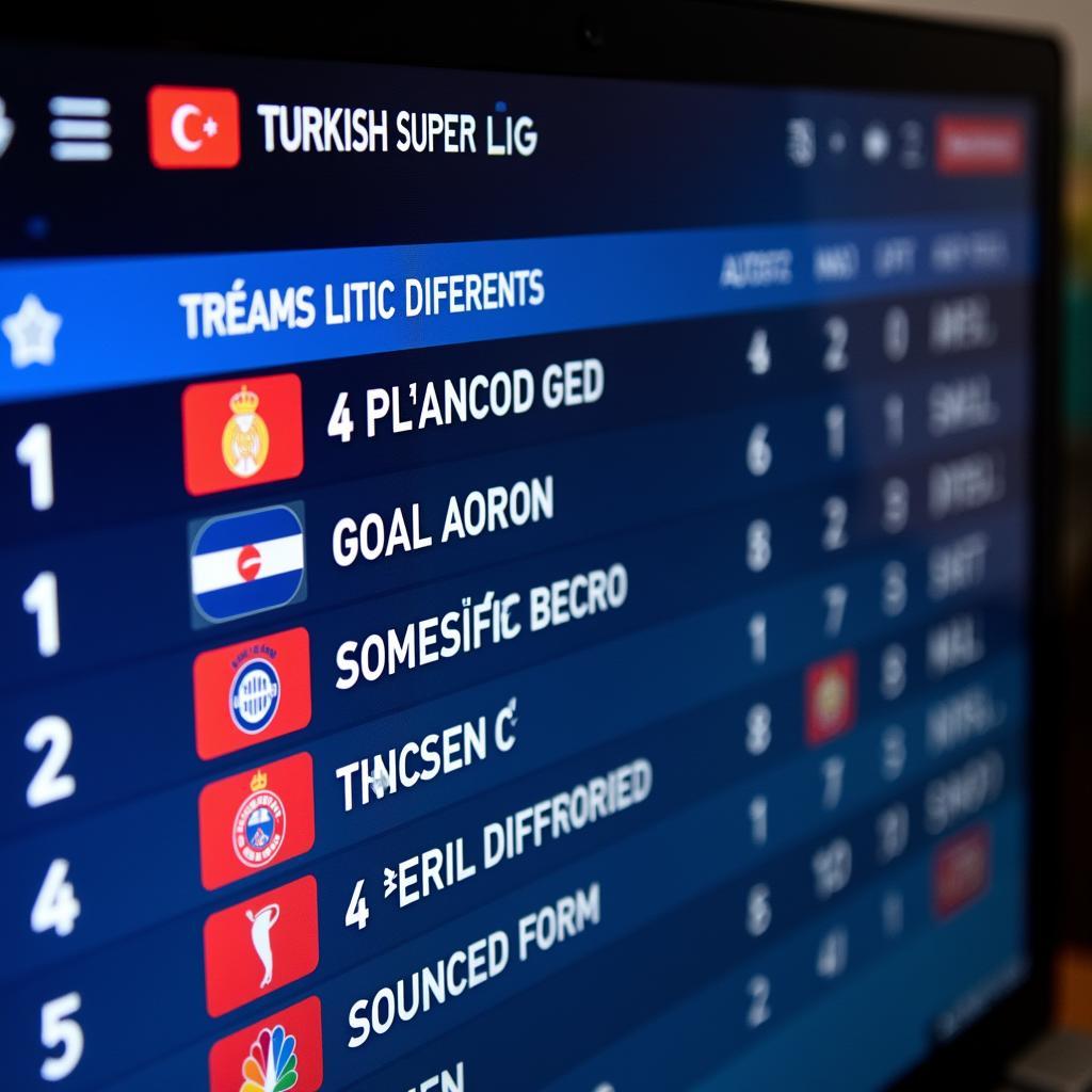 Turkish Super Lig Table