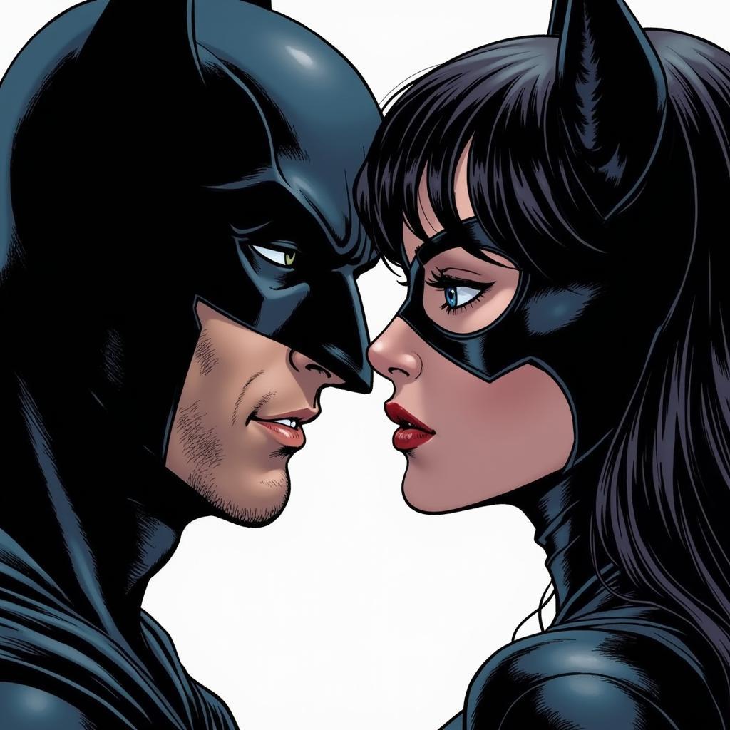 Batman và Catwoman trao nhau ánh nhìn đầy ẩn ý