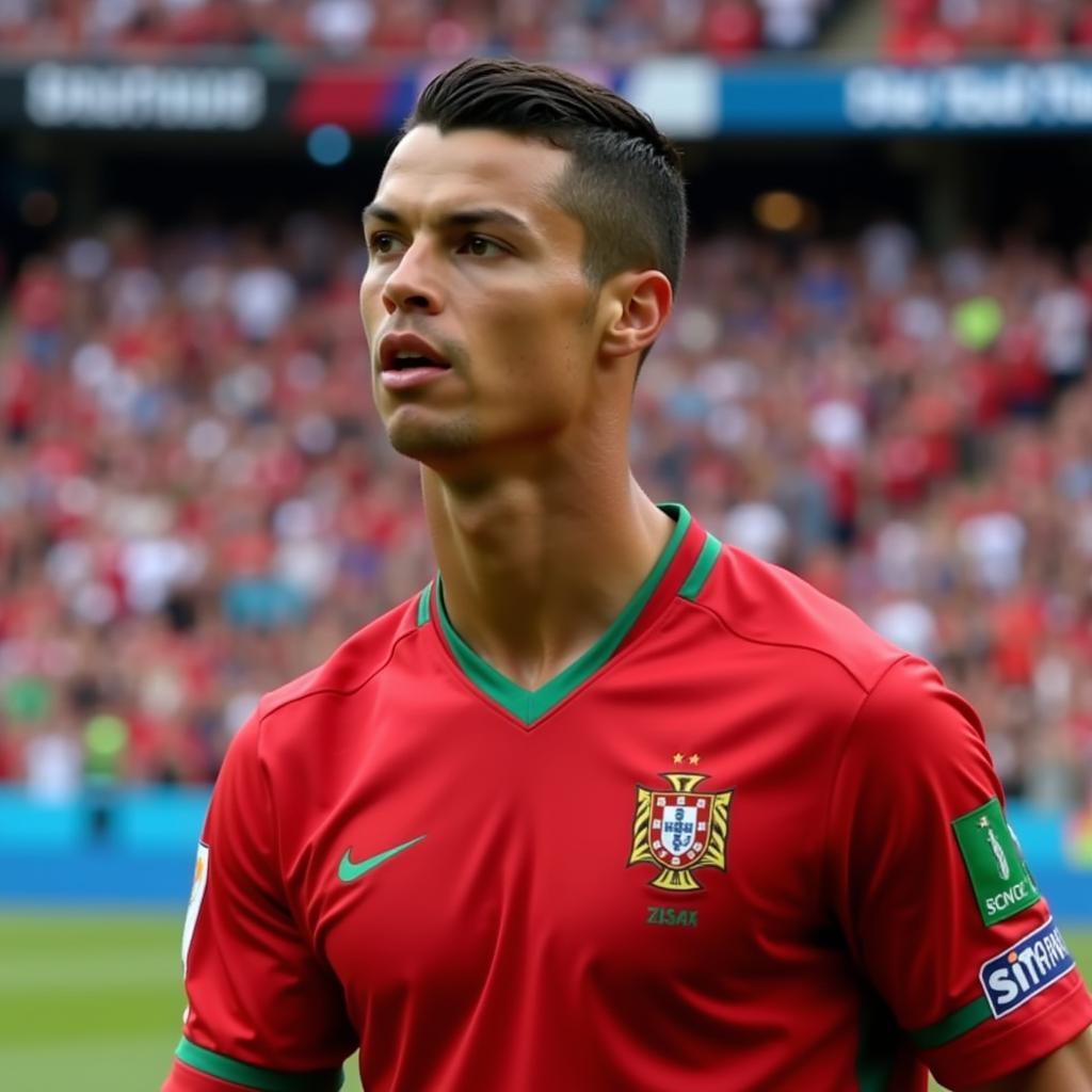 Cristiano Ronaldo trong màu áo Bồ Đào Nha tại World Cup