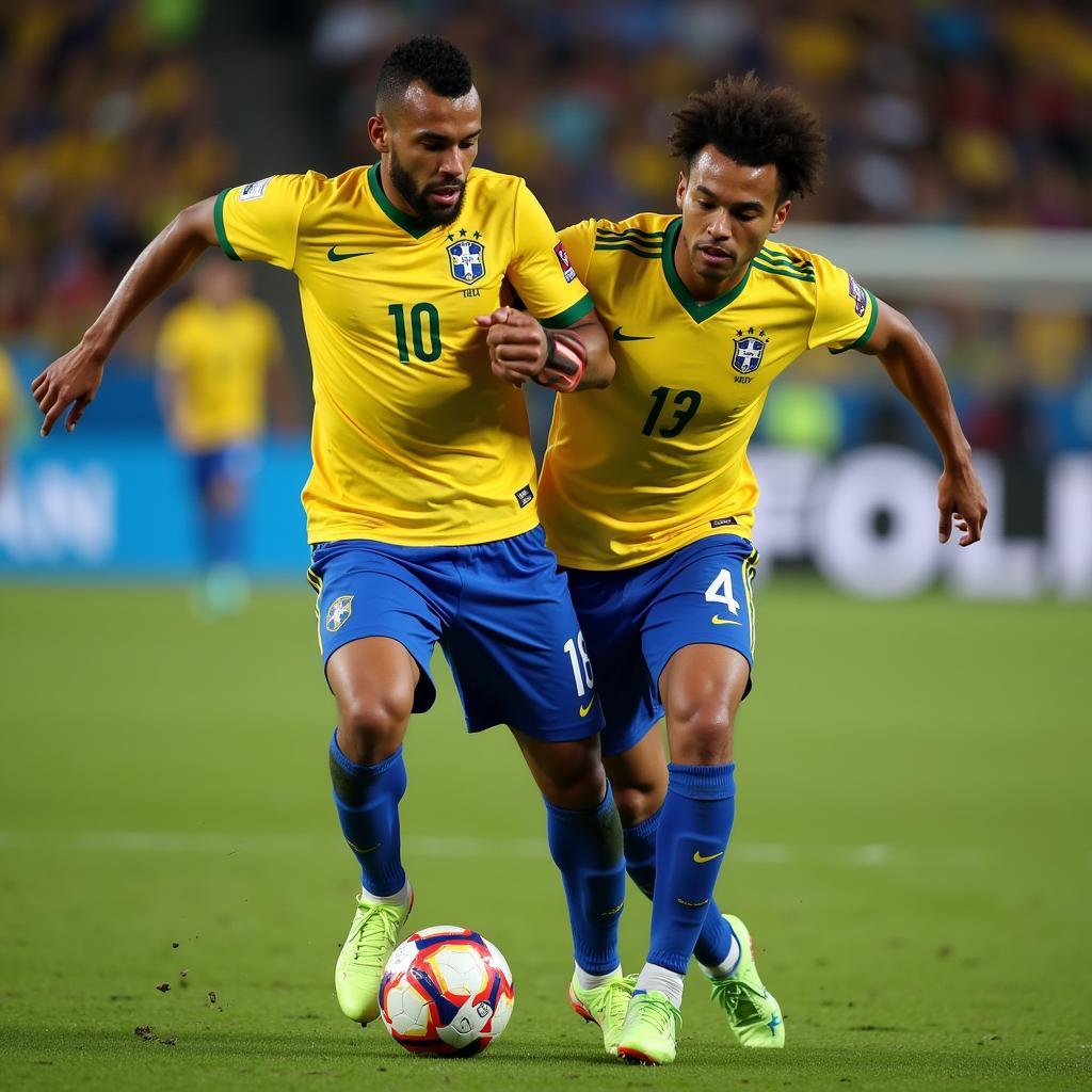 Brazil and Colombia Midfield Battle