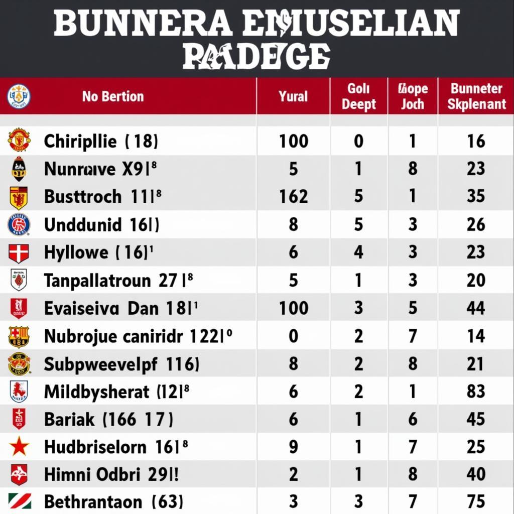 Bảng Xếp Hạng Bundesliga