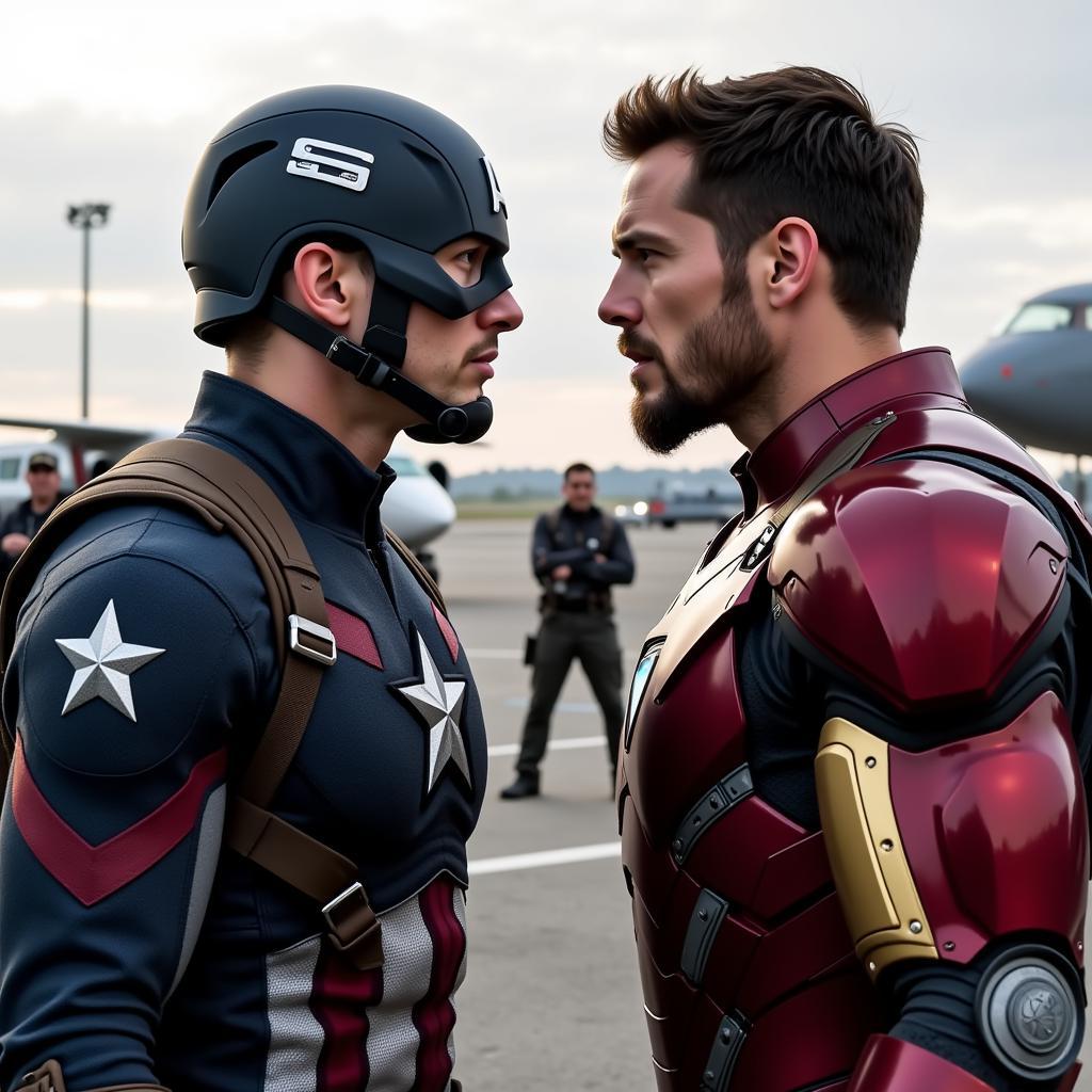 Captain America và Iron Man đối đầu