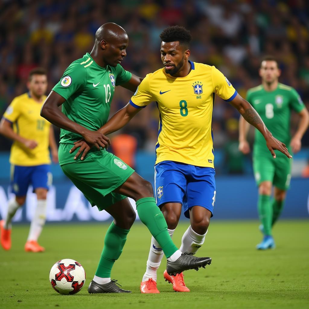 Cầu thủ Brazil và Nigeria