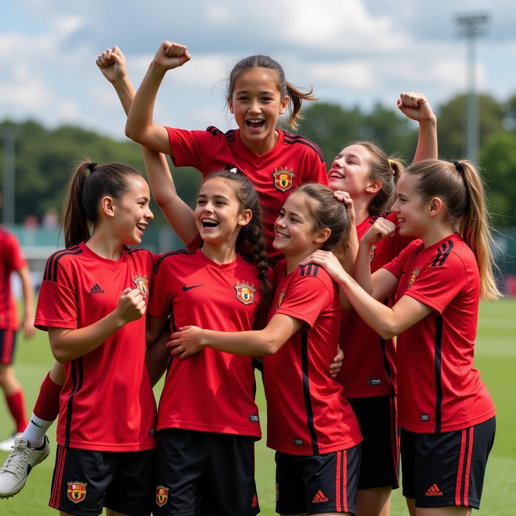 U23 players celebrating victory