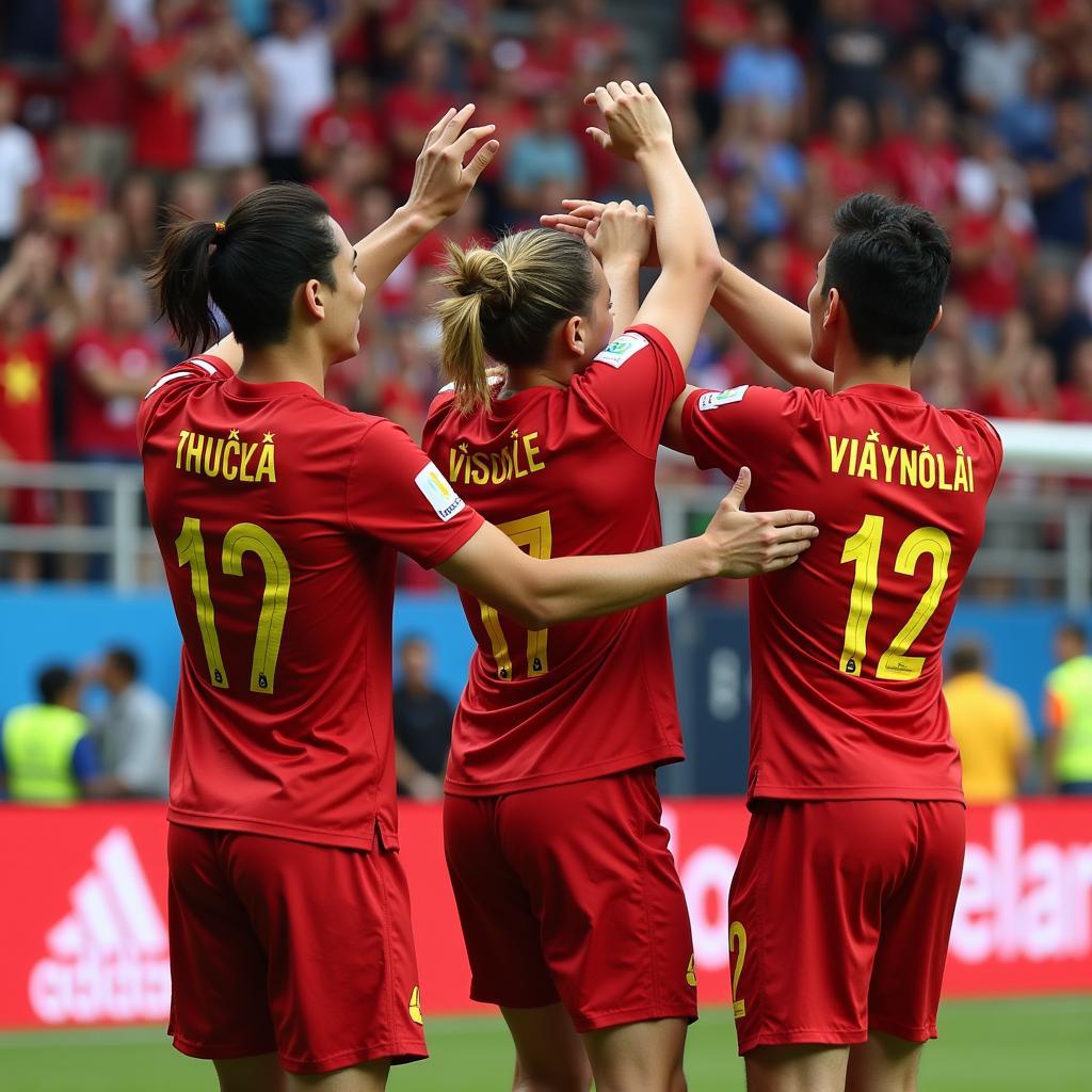 Vietnamese players celebrating