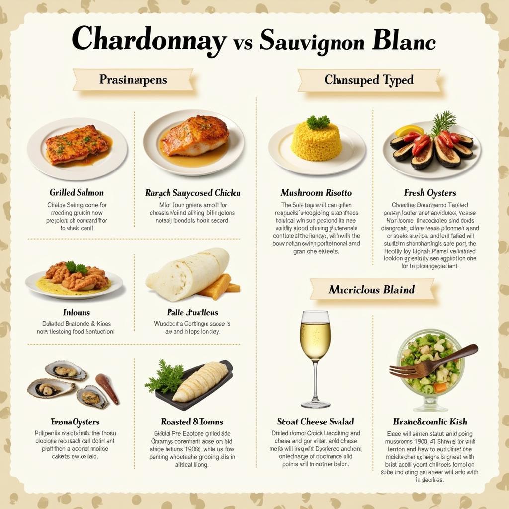 Kết hợp ẩm thực với Chardonnay và Sauvignon Blanc