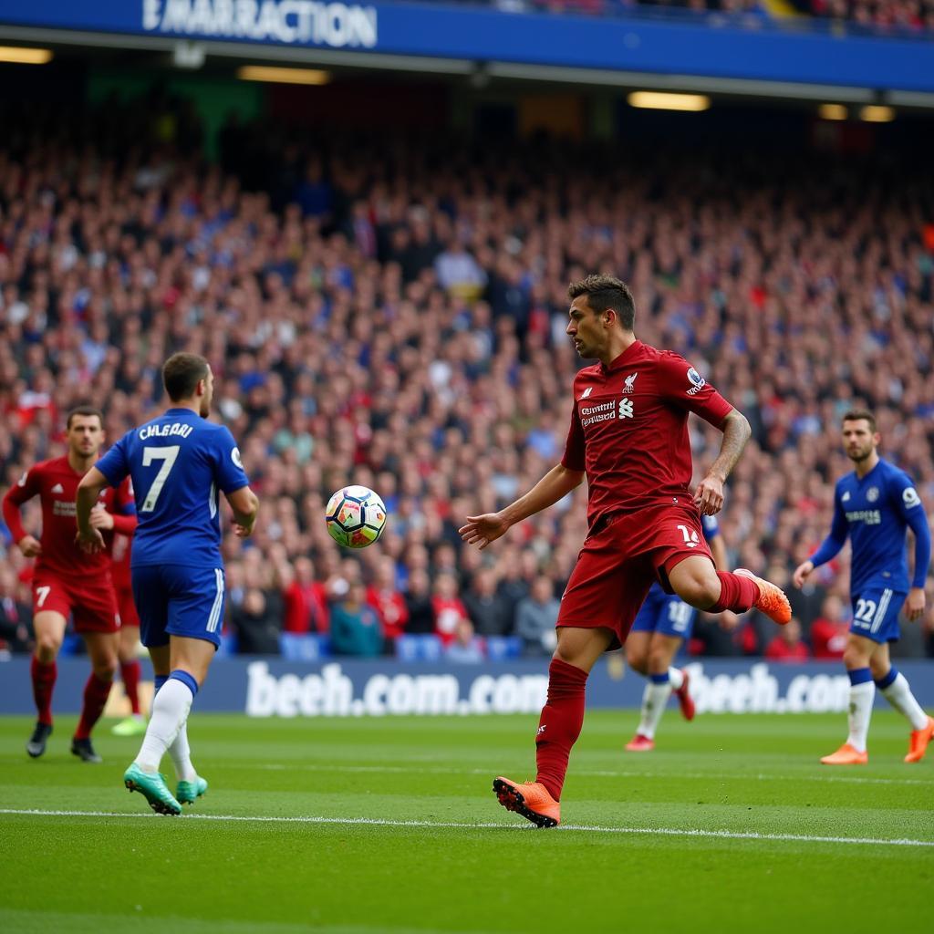 Cú đá phạt tuyệt đẹp của Aurelio trong trận Chelsea vs Liverpool 4-4