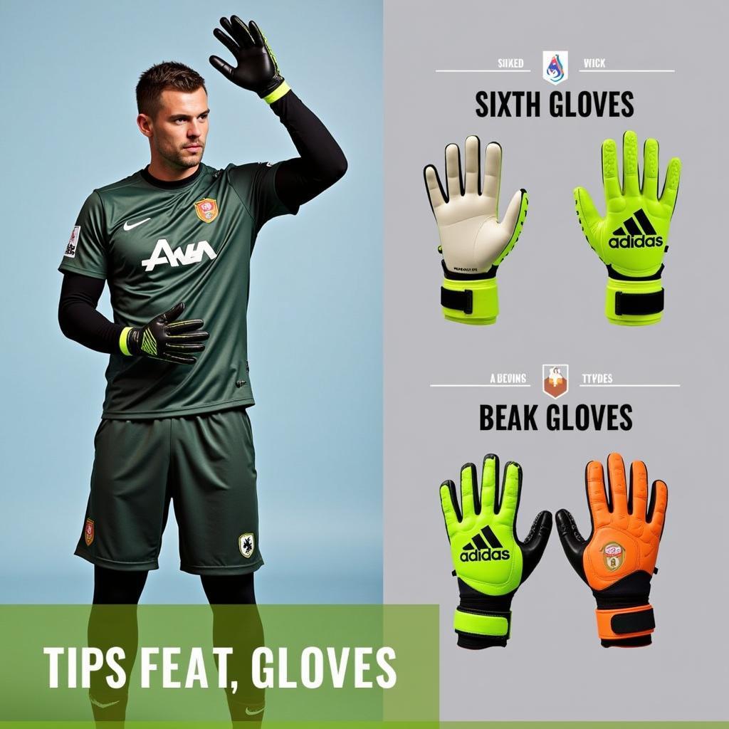 Goalkeeper Trying on Different Gloves