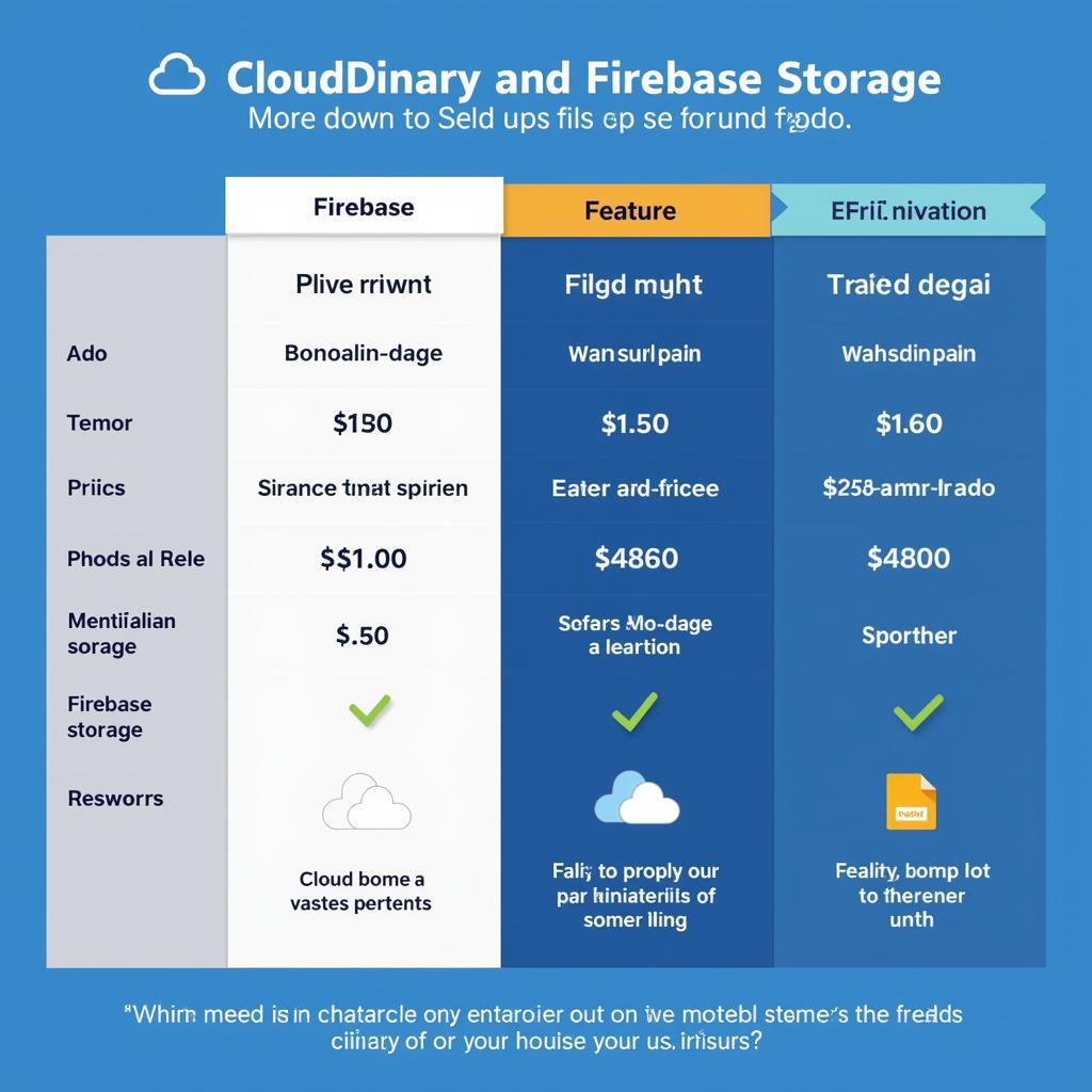 So sánh giá cả và gói dịch vụ Cloudinary và Firebase Storage