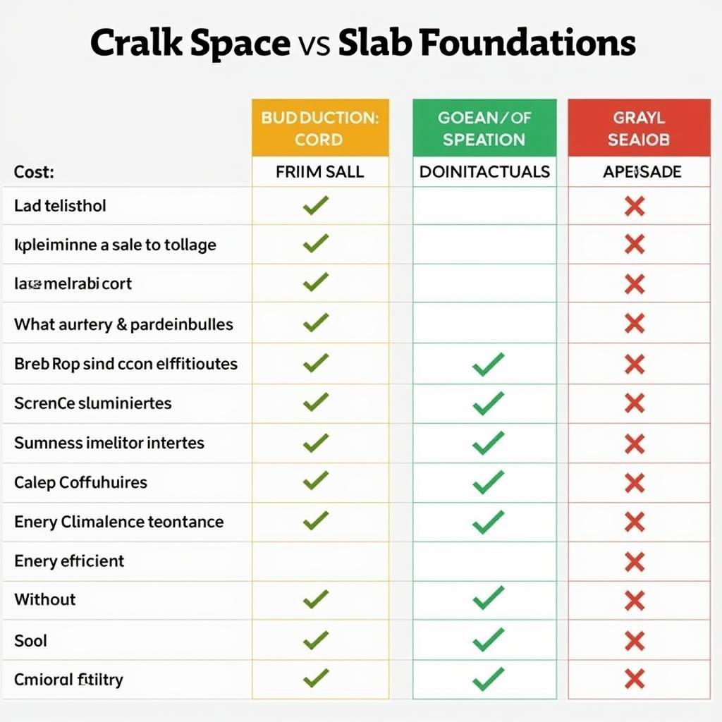 So sánh Crawl Space & Slab Foundation