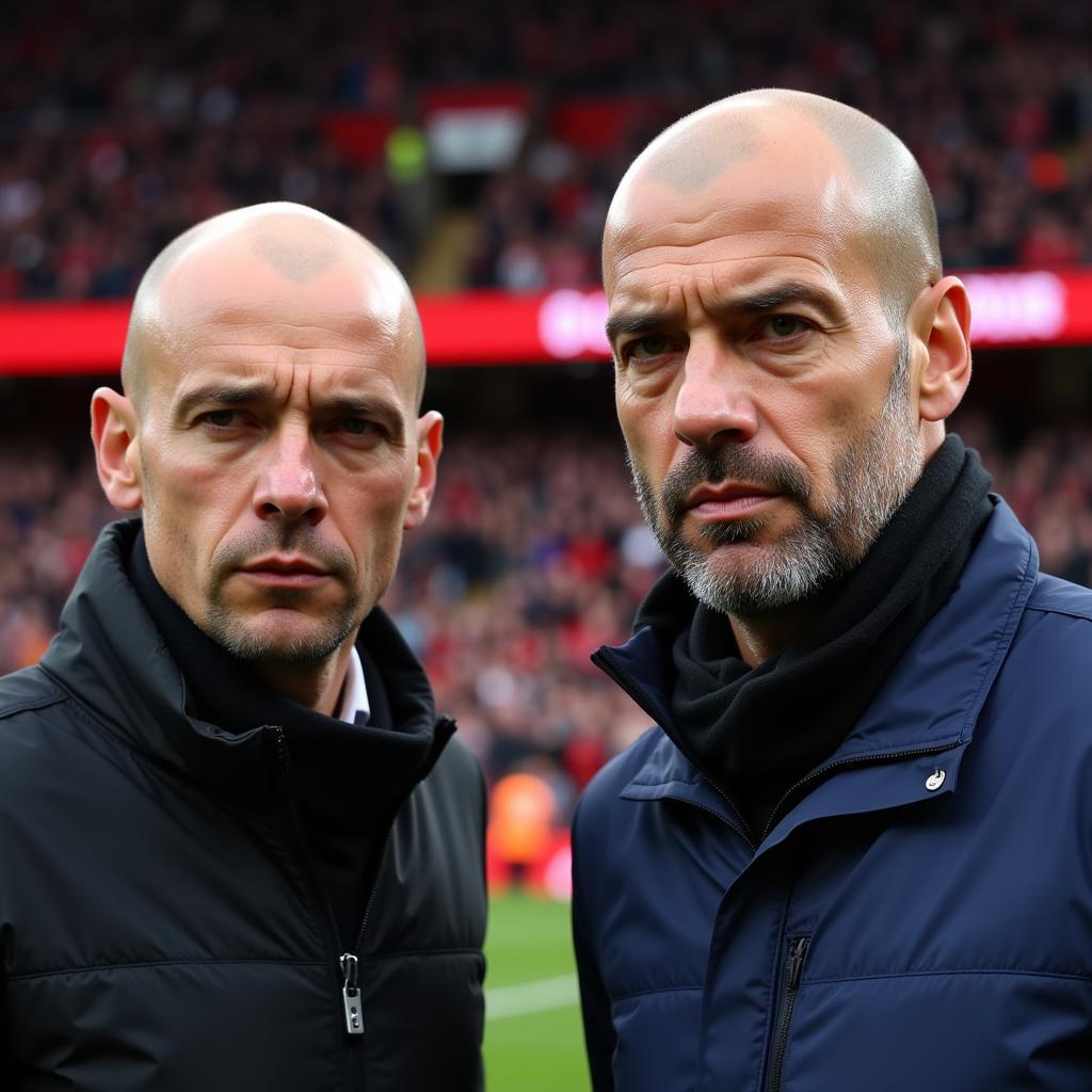 Erik ten Hag và Pep Guardiola đối đầu trên băng ghế huấn luyện