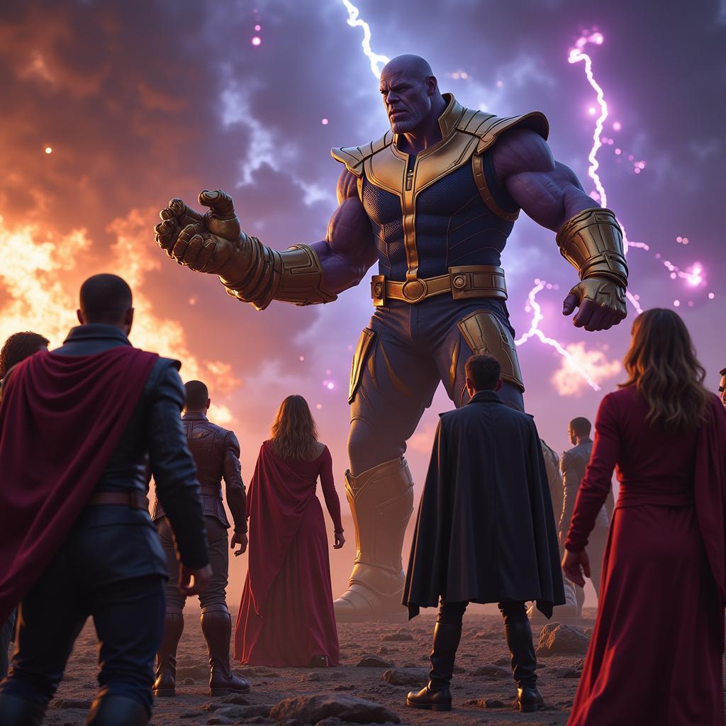 Avengers chiến đấu với Thanos