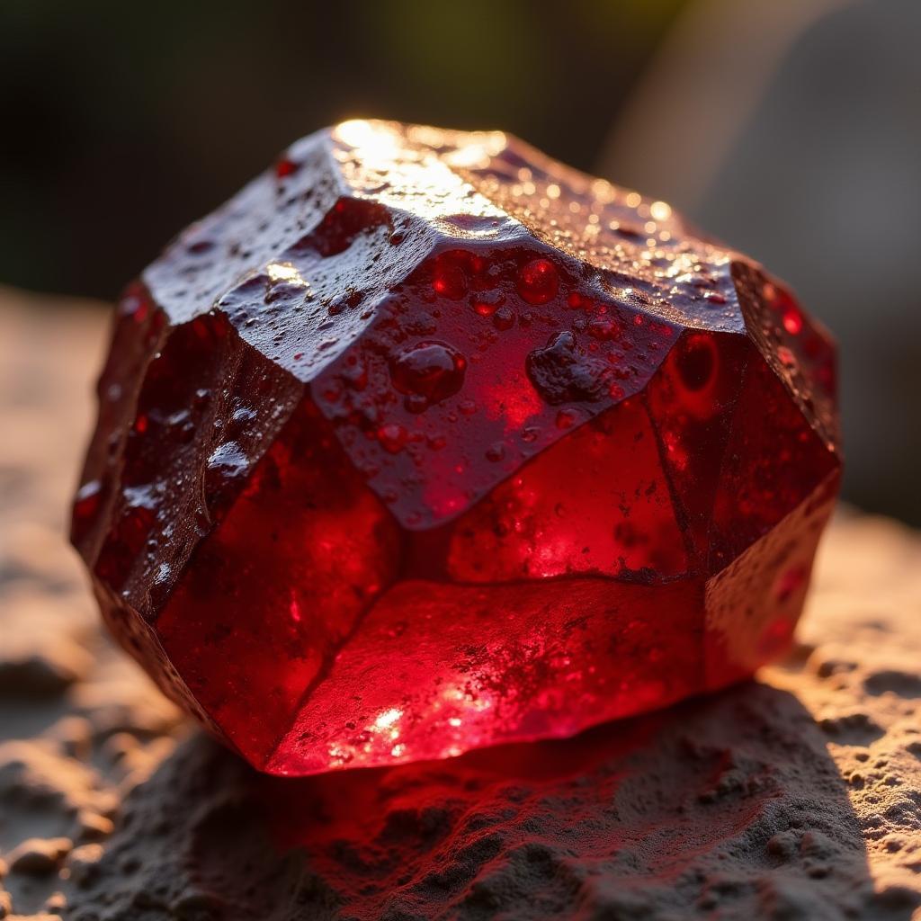 Hình ảnh viên đá garnet đỏ