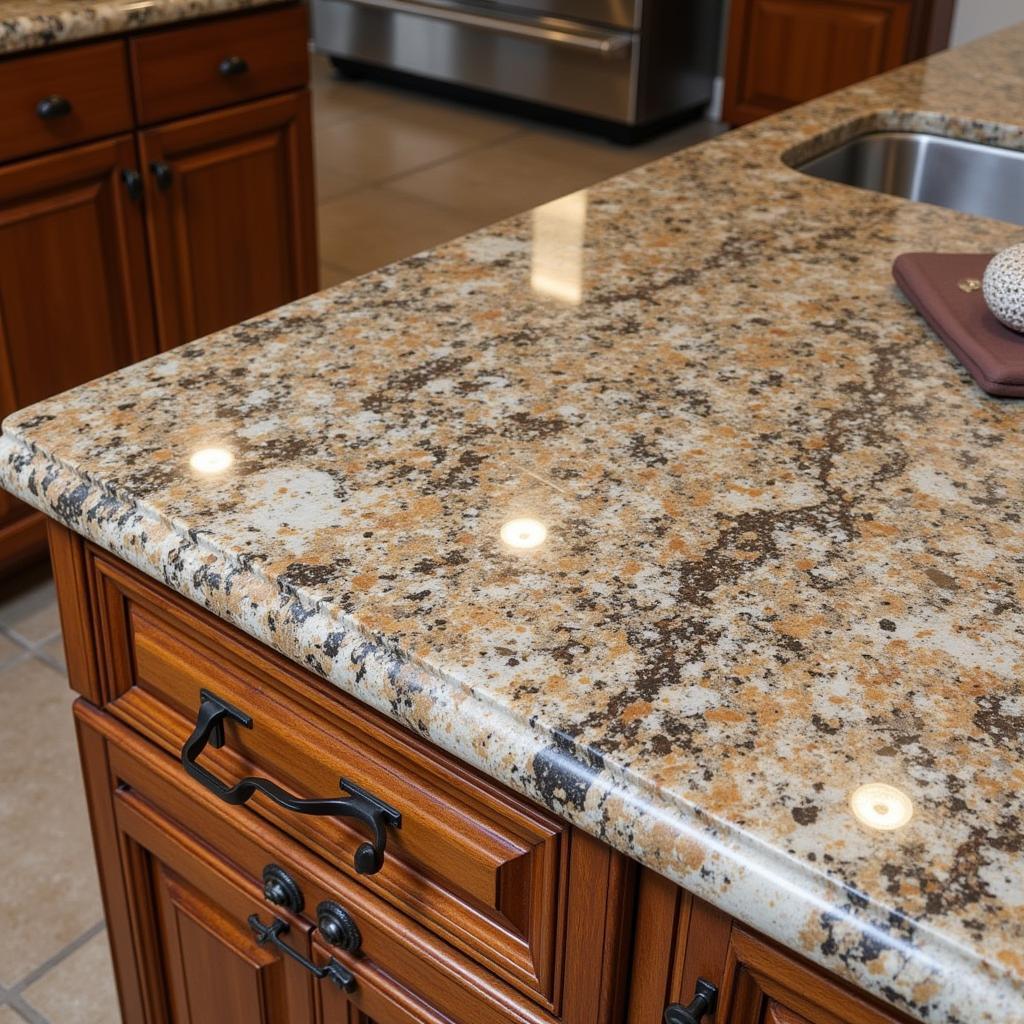 Mẫu đá ốp bếp granite sang trọng