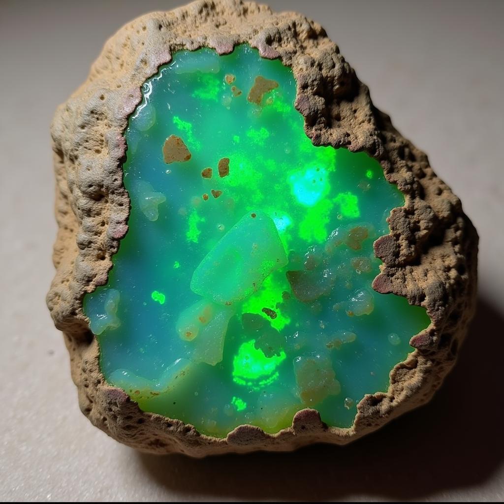 Viên đá opal xanh lục thô sơ