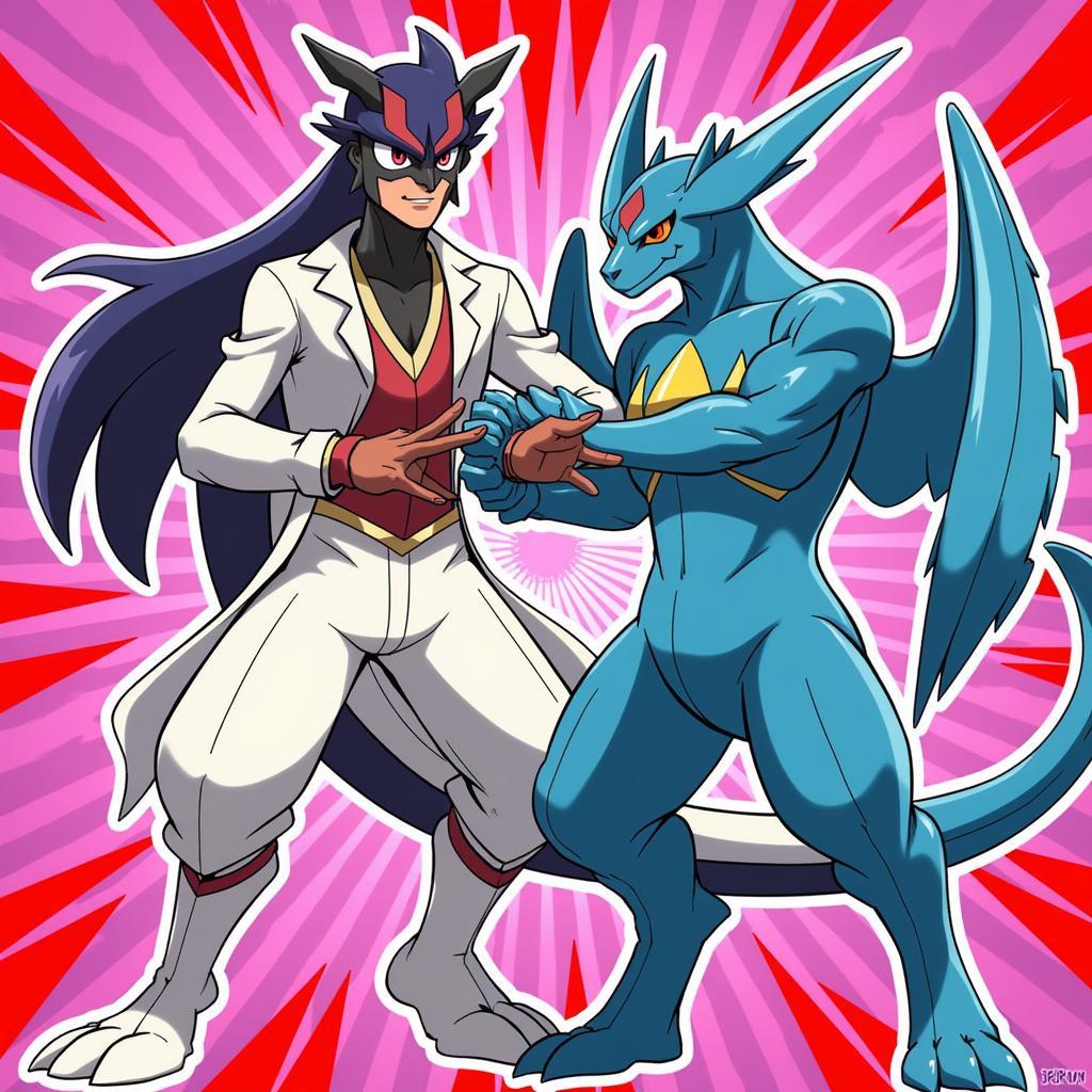 Hình nền Dialga vs Palkia phong cách Anime