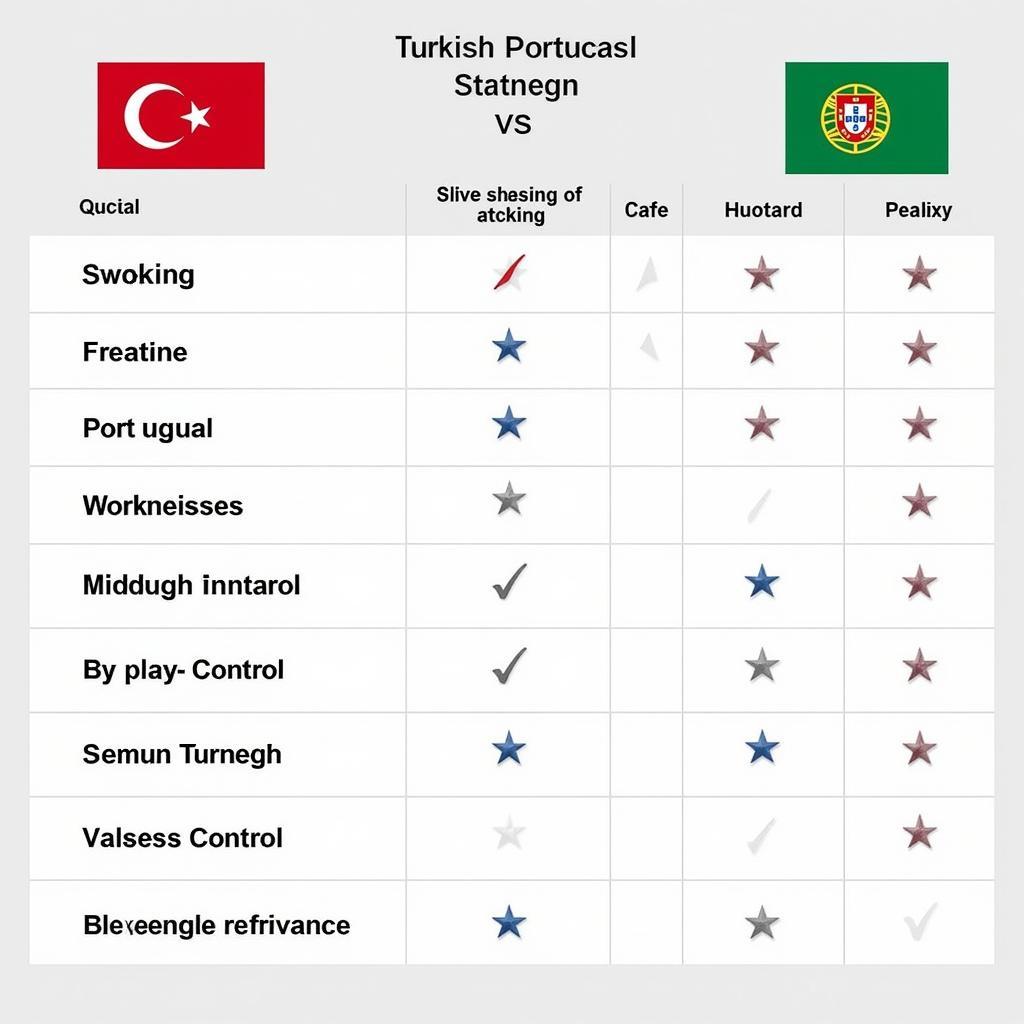 So sánh điểm mạnh và điểm yếu giữa Thổ Nhĩ Kỳ và Bồ Đào Nha