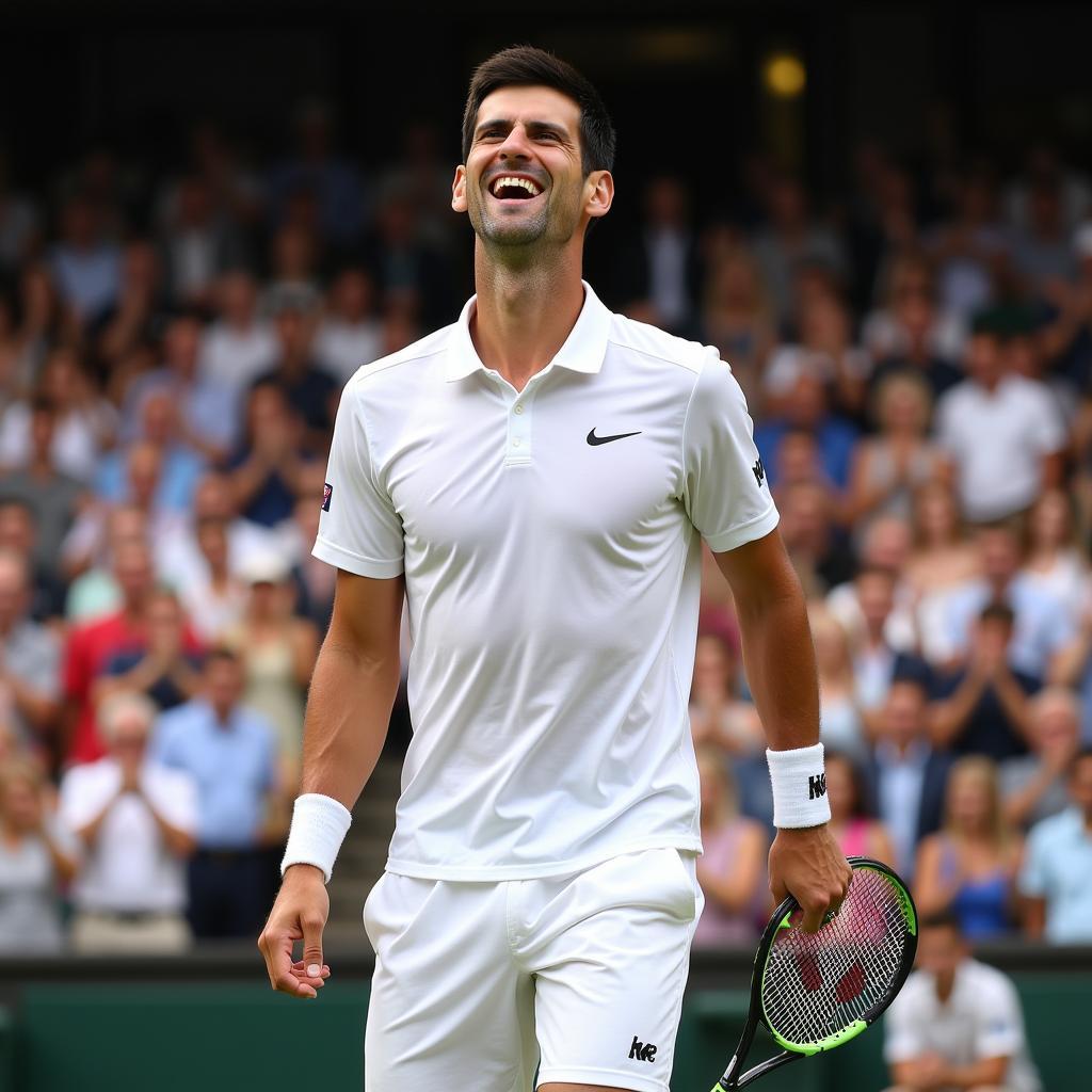 Djokovic ăn mừng chiến thắng tại Wimbledon