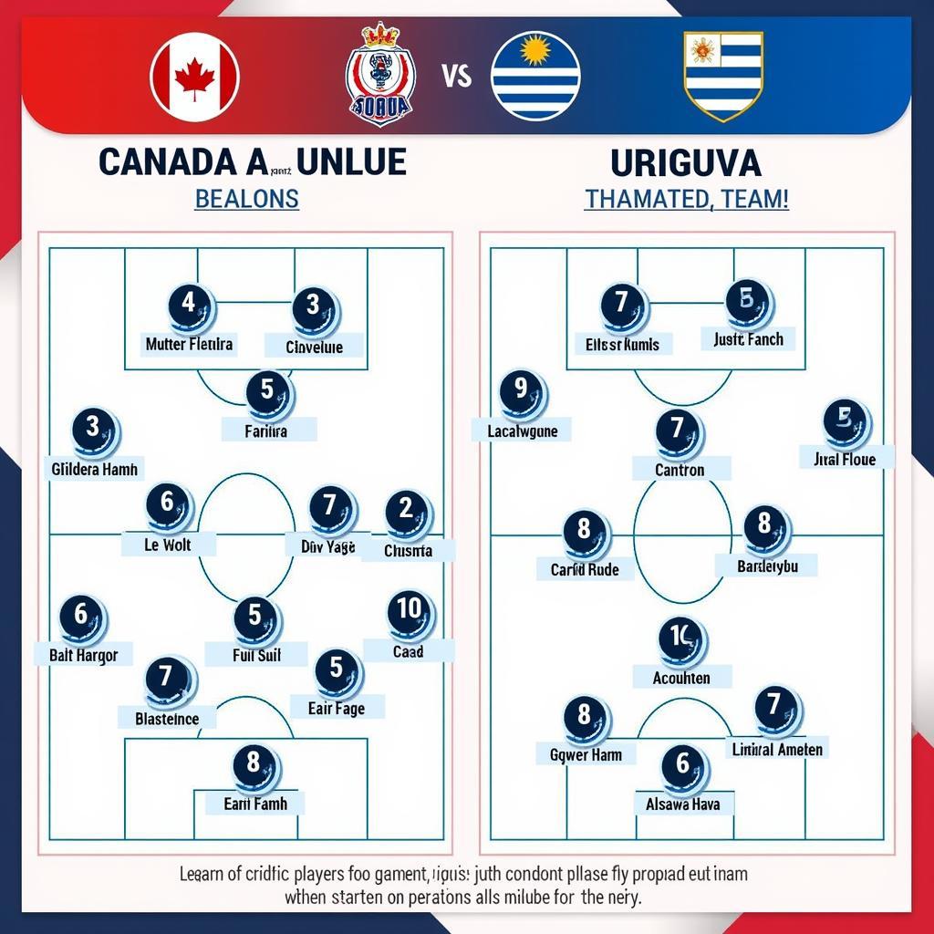 Đội hình ra sân dự kiến Canada vs Uruguay