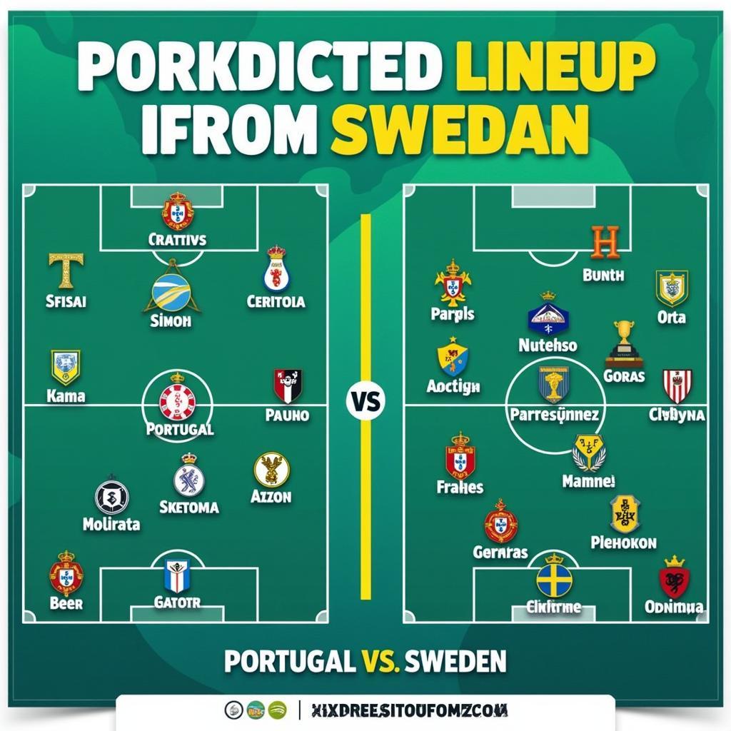 Đội hình dự kiến Bồ Đào Nha và Thụy Điển