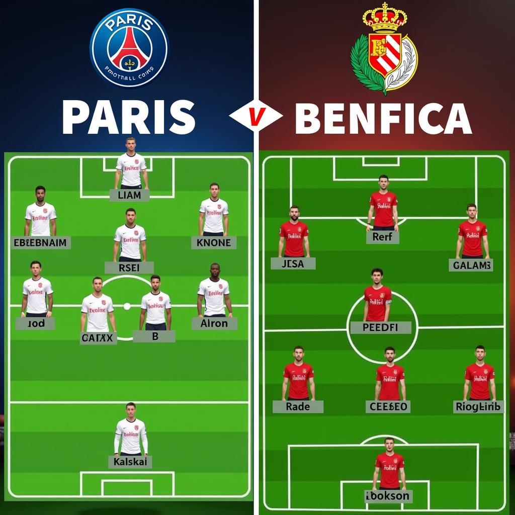 Đội hình PSG và Benfica