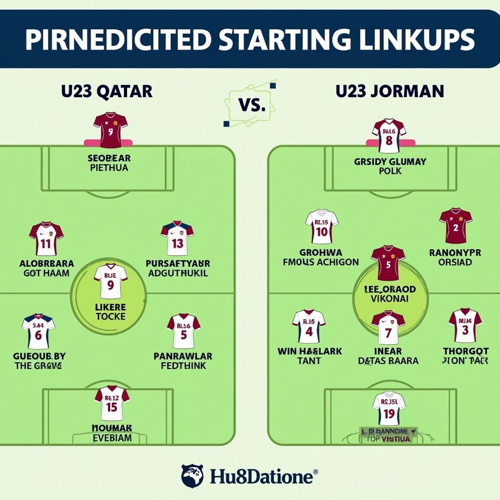 Đội hình ra sân dự kiến U23 Qatar vs U23 Jordan