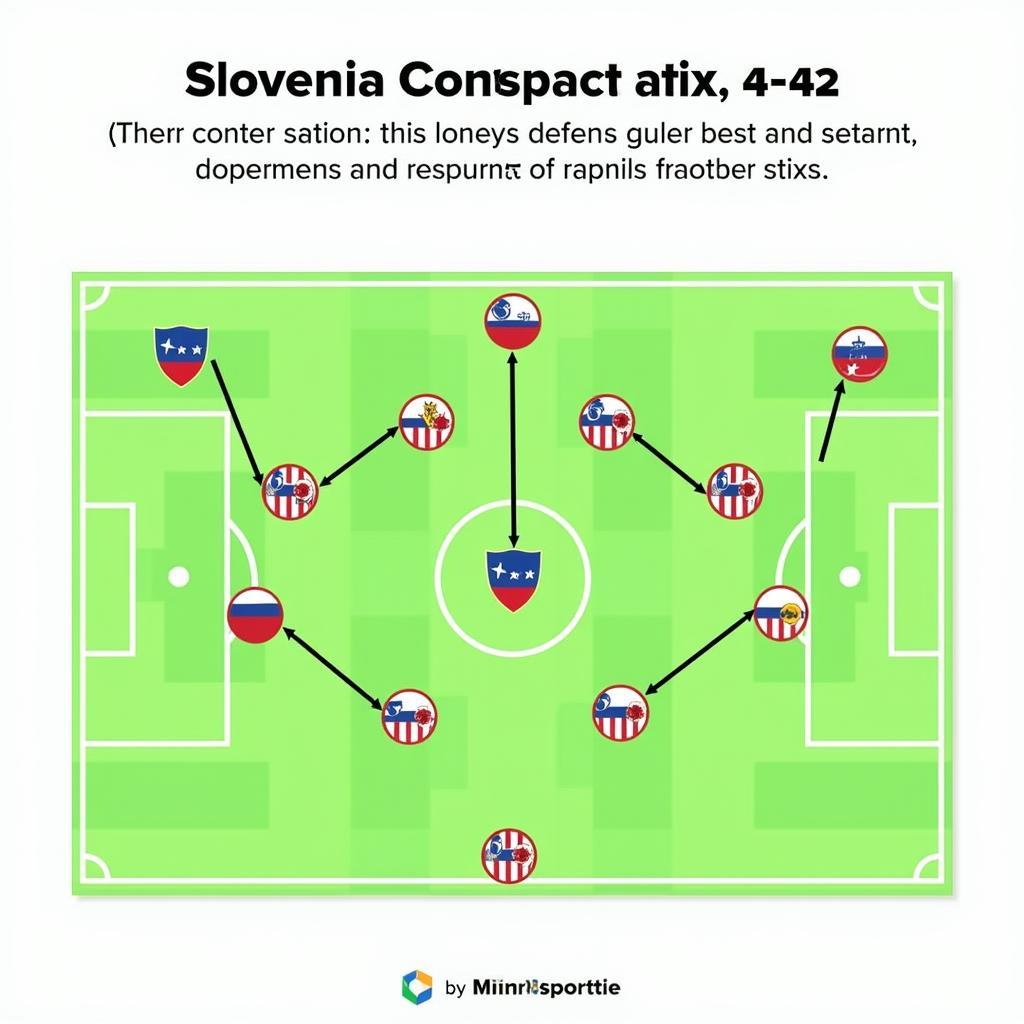 Sơ đồ chiến thuật 4-4-2 của đội tuyển Slovenia