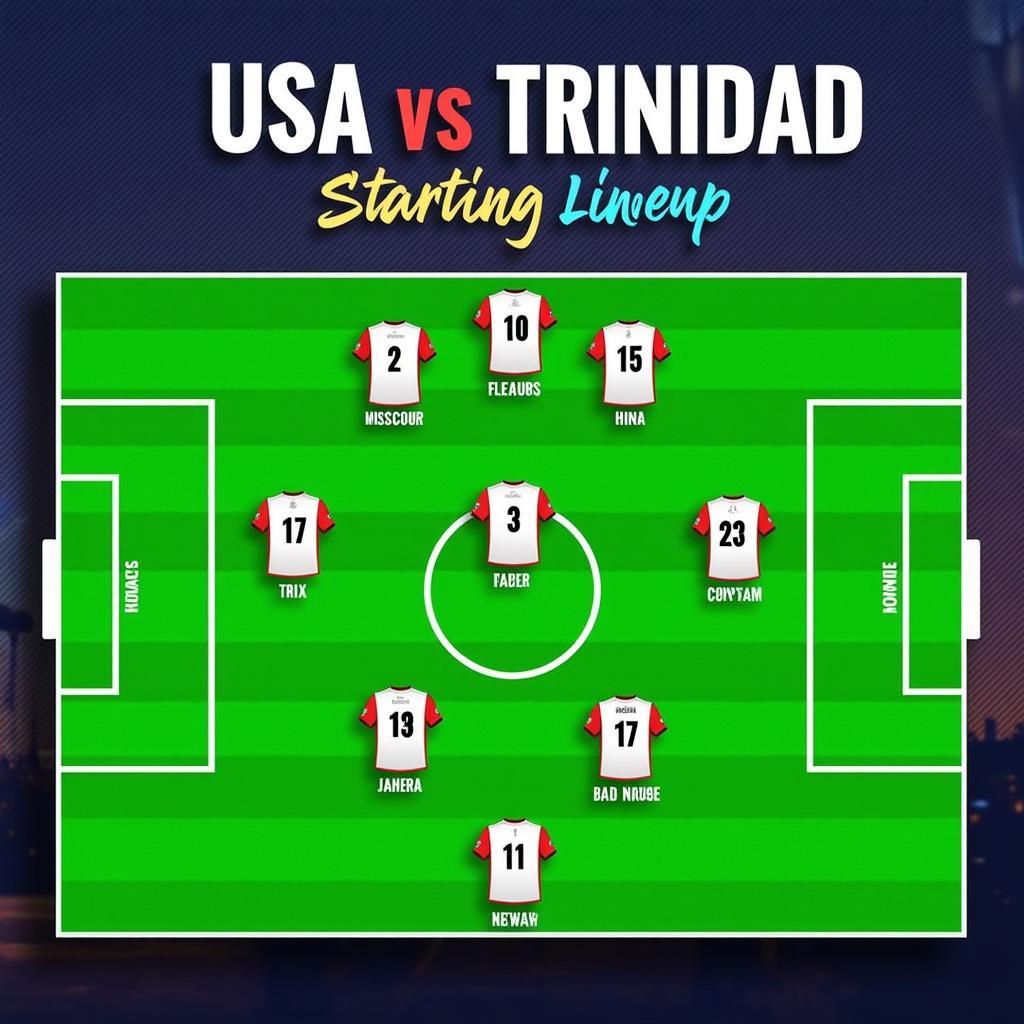 Đội hình ra sân dự kiến USA vs Trinidad and Tobago