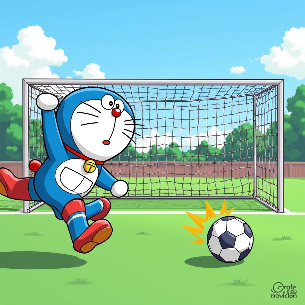 Doraemon ghi bàn với bảo bối