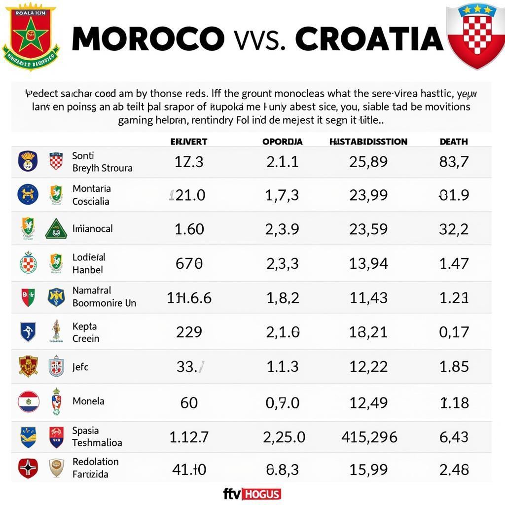 Dự Đoán Tỷ Số Maroc vs Croatia