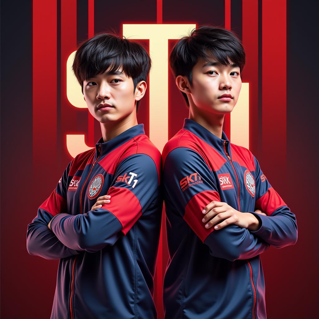 Easyhoon và Faker trong màu áo SKT T1