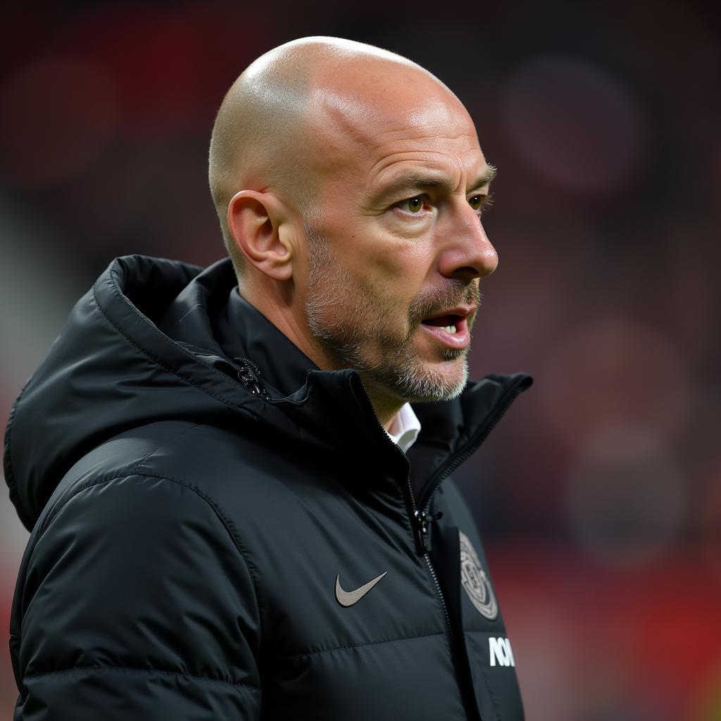 Erik Ten Hag chỉ đạo trận đấu