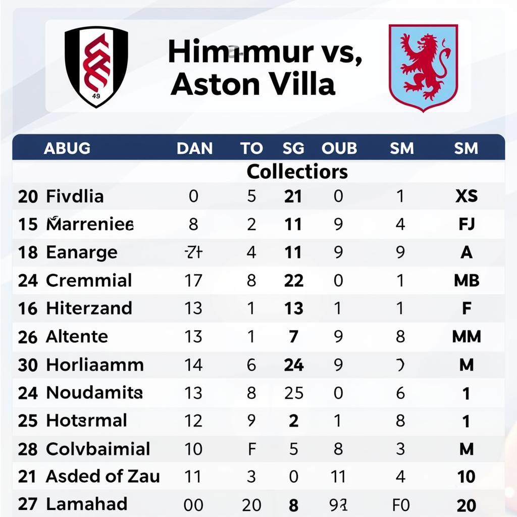 Lịch sử đối đầu Fulham vs Aston Villa