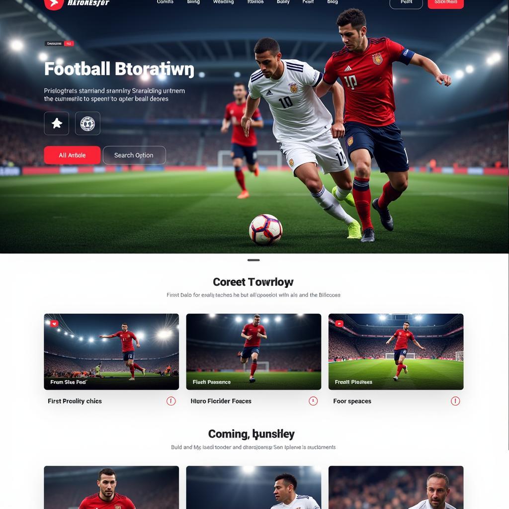 User-Friendly Football Streaming Website Interface