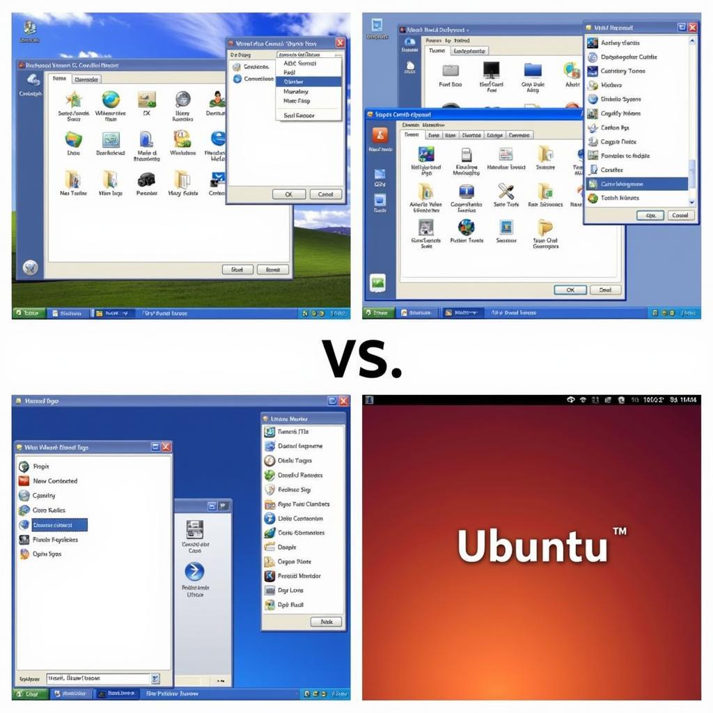 So sánh giao diện Win XP và Ubuntu