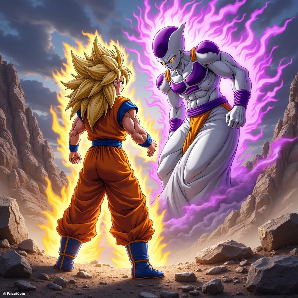 Goku Super Saiyan đối đầu Frieza trên Namek