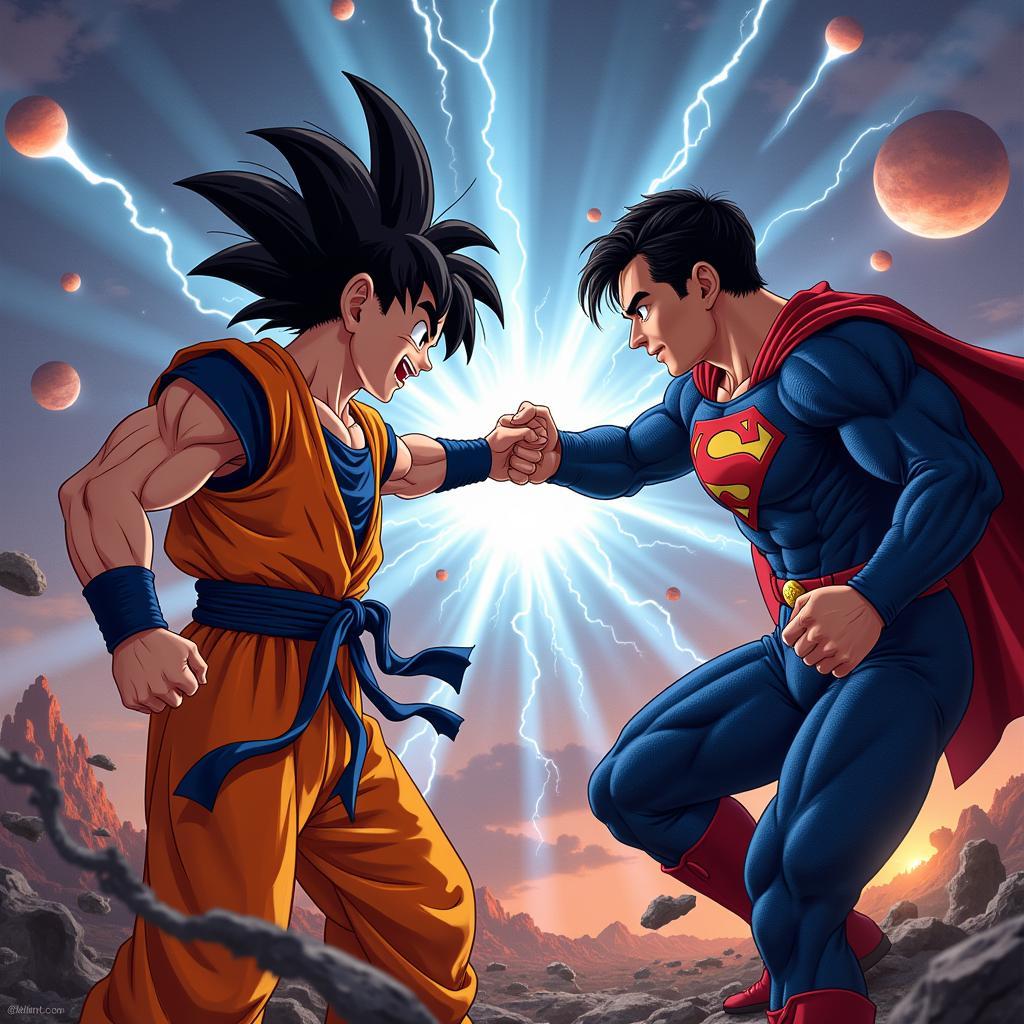 Goku vs Superman đối đầu nảy lửa