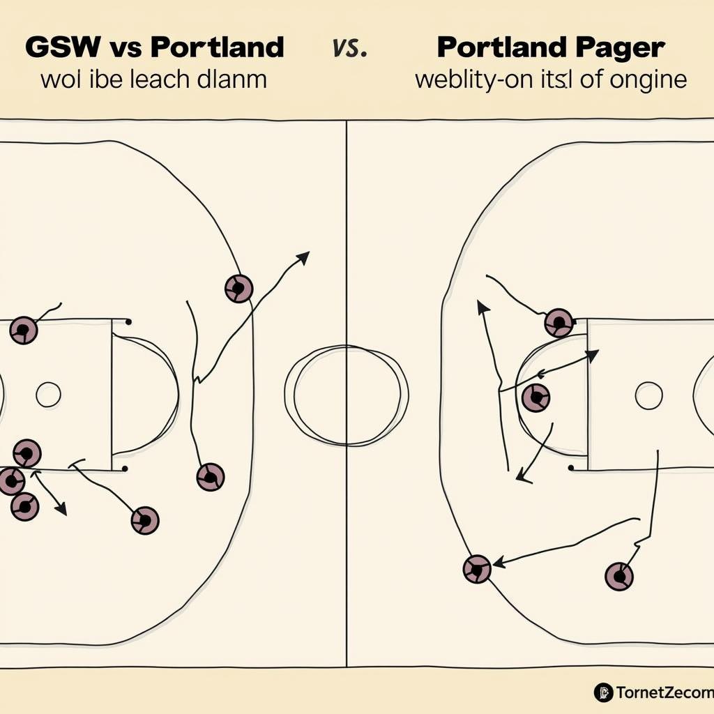 Sơ đồ chiến thuật của GSW và Portland