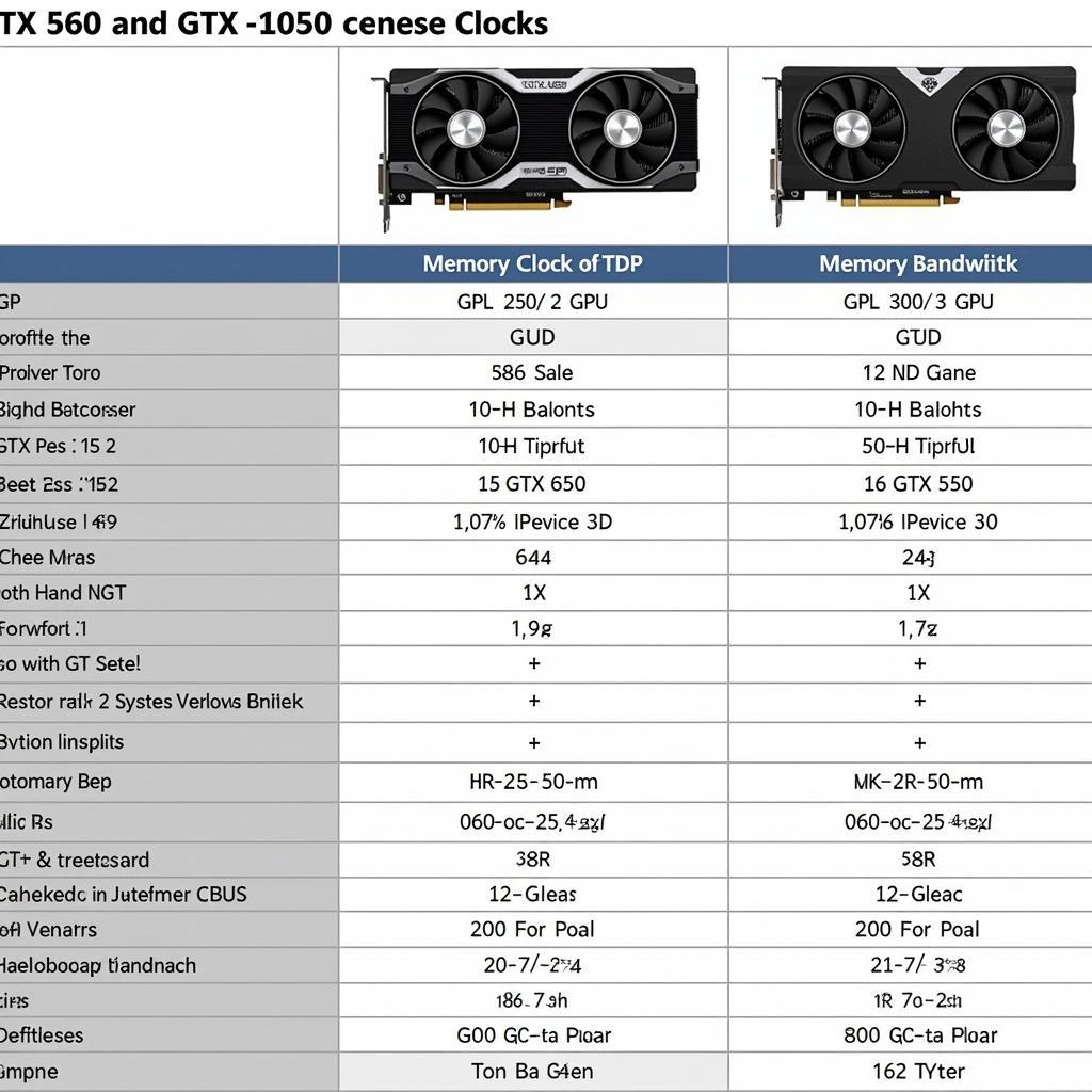 Bảng so sánh thông số kỹ thuật GTX 560 vs GTX 1050