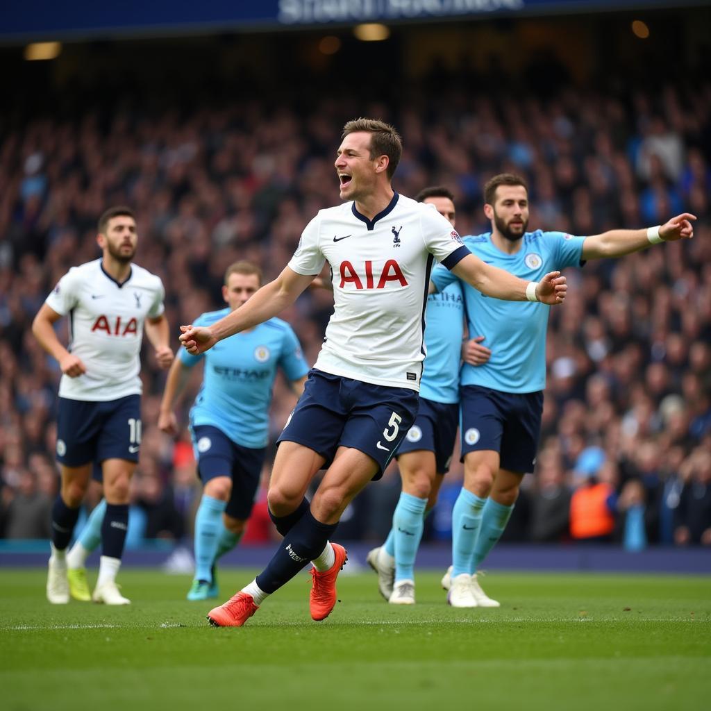 Harry Kane ghi bàn vào lưới Manchester City