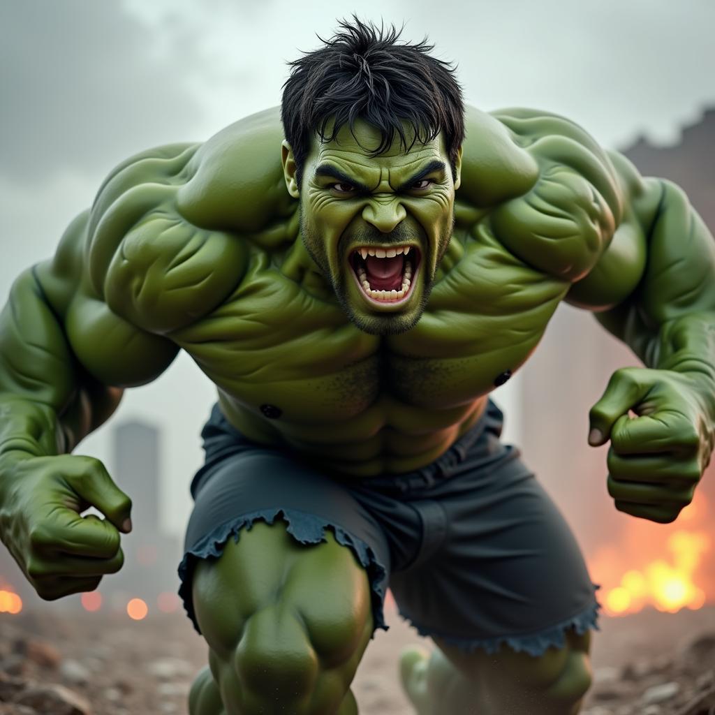 Hulk trong cơn thịnh nộ lao vào trận chiến