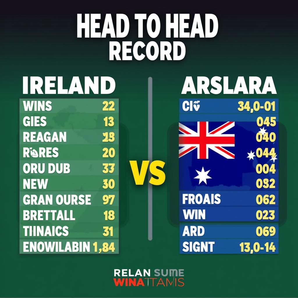 Lịch sử đối đầu Ireland vs Australia