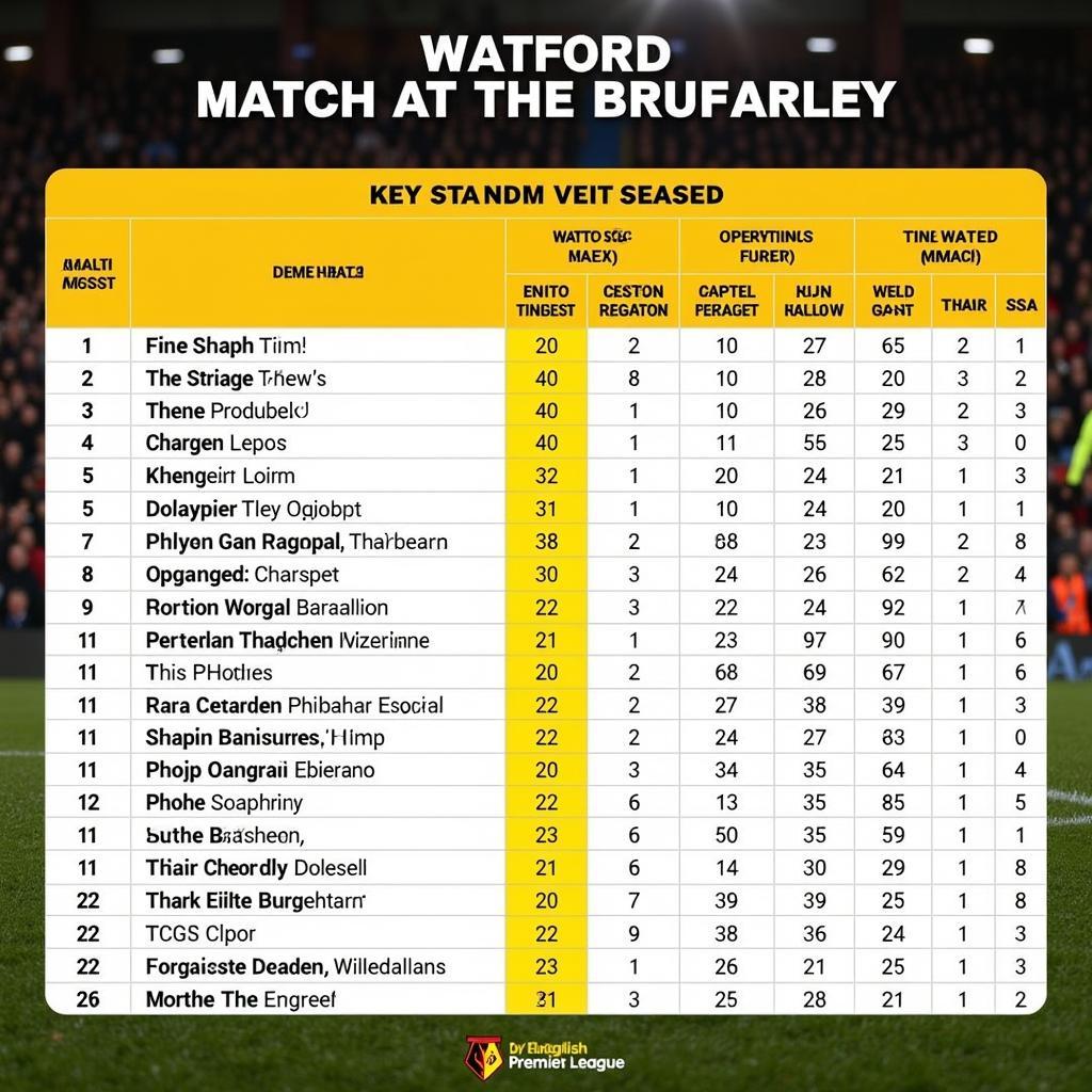 Kết quả bóng đá Watford tại giải Ngoại Hạng Anh