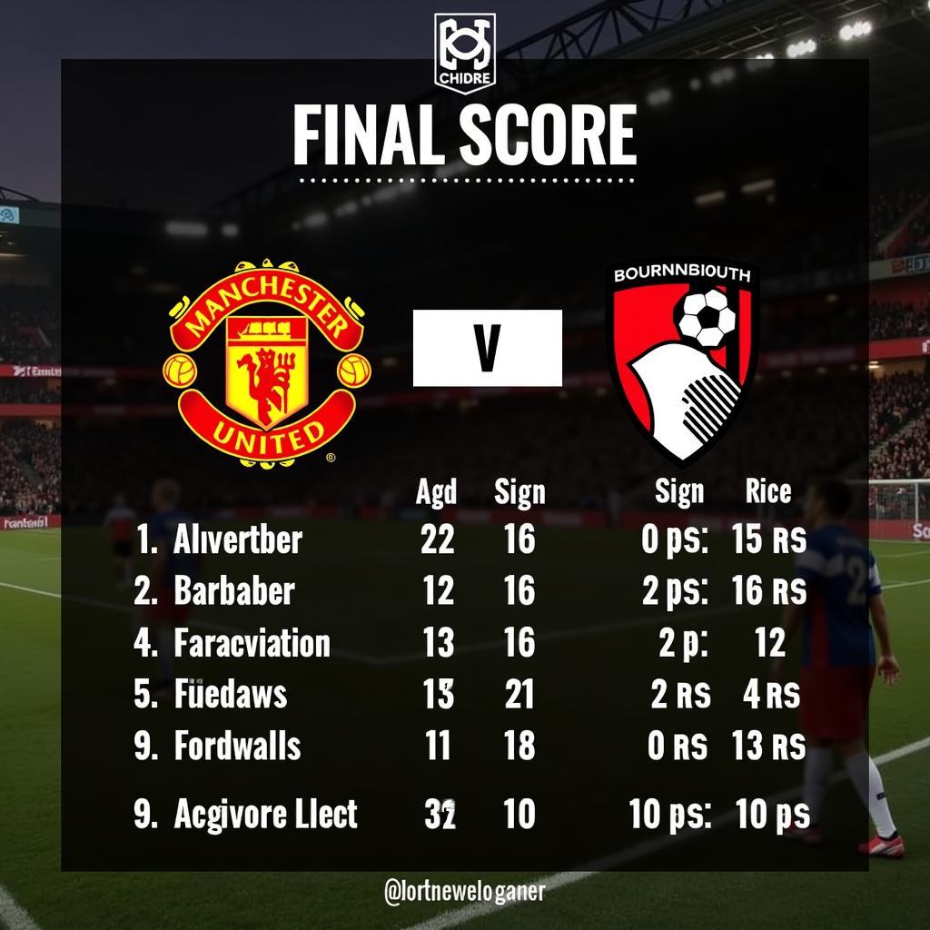 Kết quả trận đấu MU vs Bournemouth